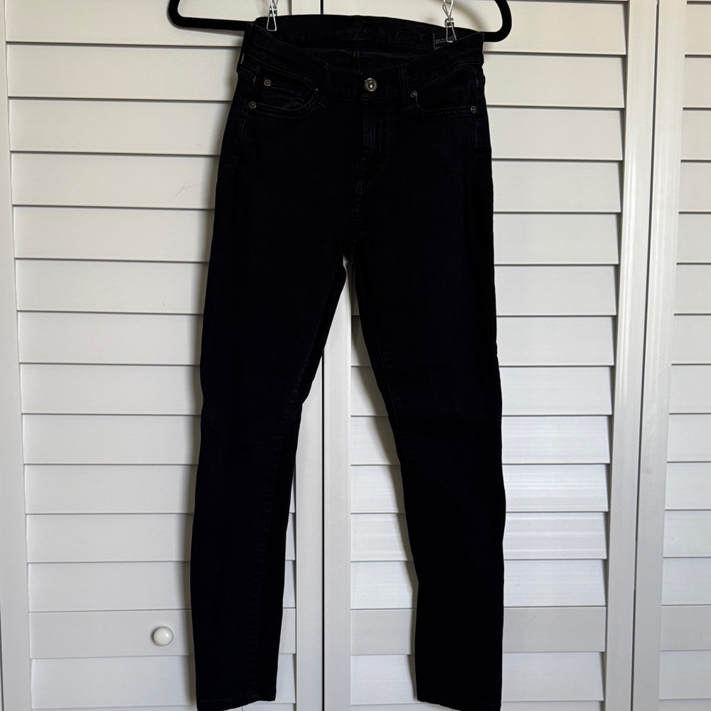7 For All Mankind Women's Black Skinny Jeans